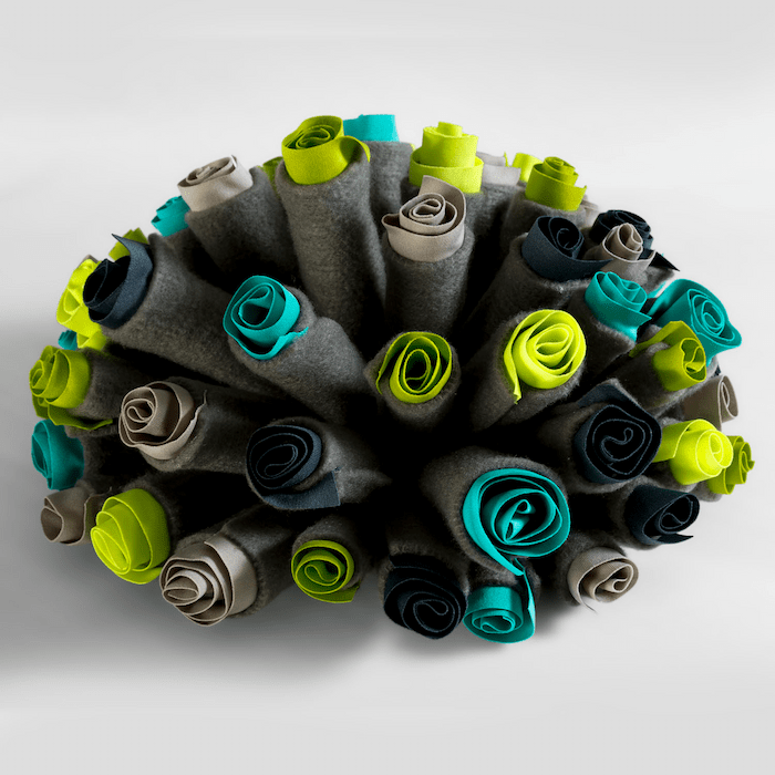 colourful handmade textile flowers
