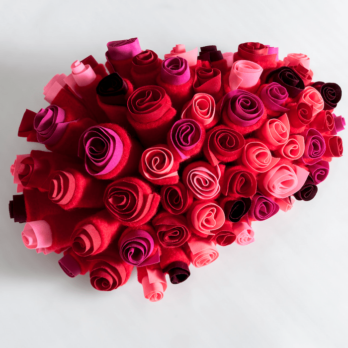 colourful handmade textile flowers